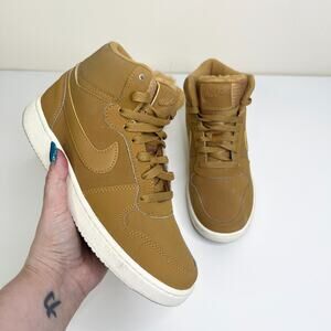 Nike Ebernon Mid SE Sneakers Shoes Sherpa Lined AV2478-700 Wheat Brown Womens 6